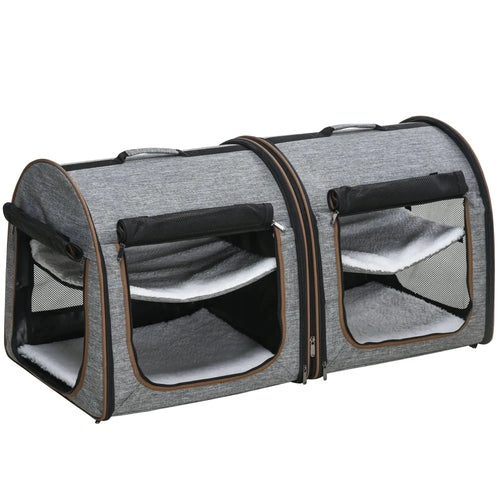 Dual Compartment Portable Cat Carrier Pets univers confort