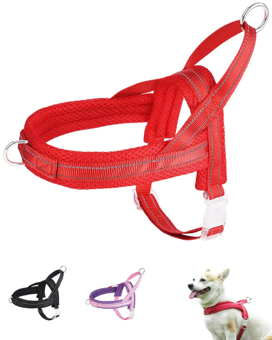 Red XS Breathable No-Pull Puppy Harness Pets univers confort