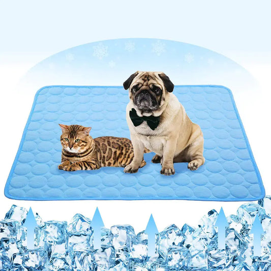 VeMee ChillPad for Pets - Ice Silk Cooling Mat 28x22in Blue Pets univers confort