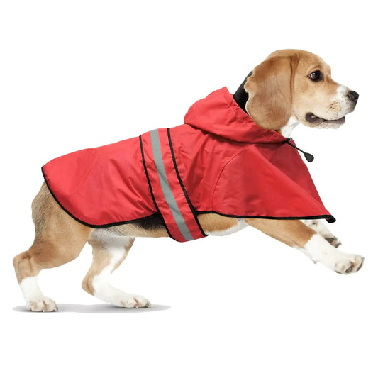Safety Shield Dog Raincoat - Reflective, Waterproof, and Lightweight Poncho for Dogs (Medium RED) Pets univers confort