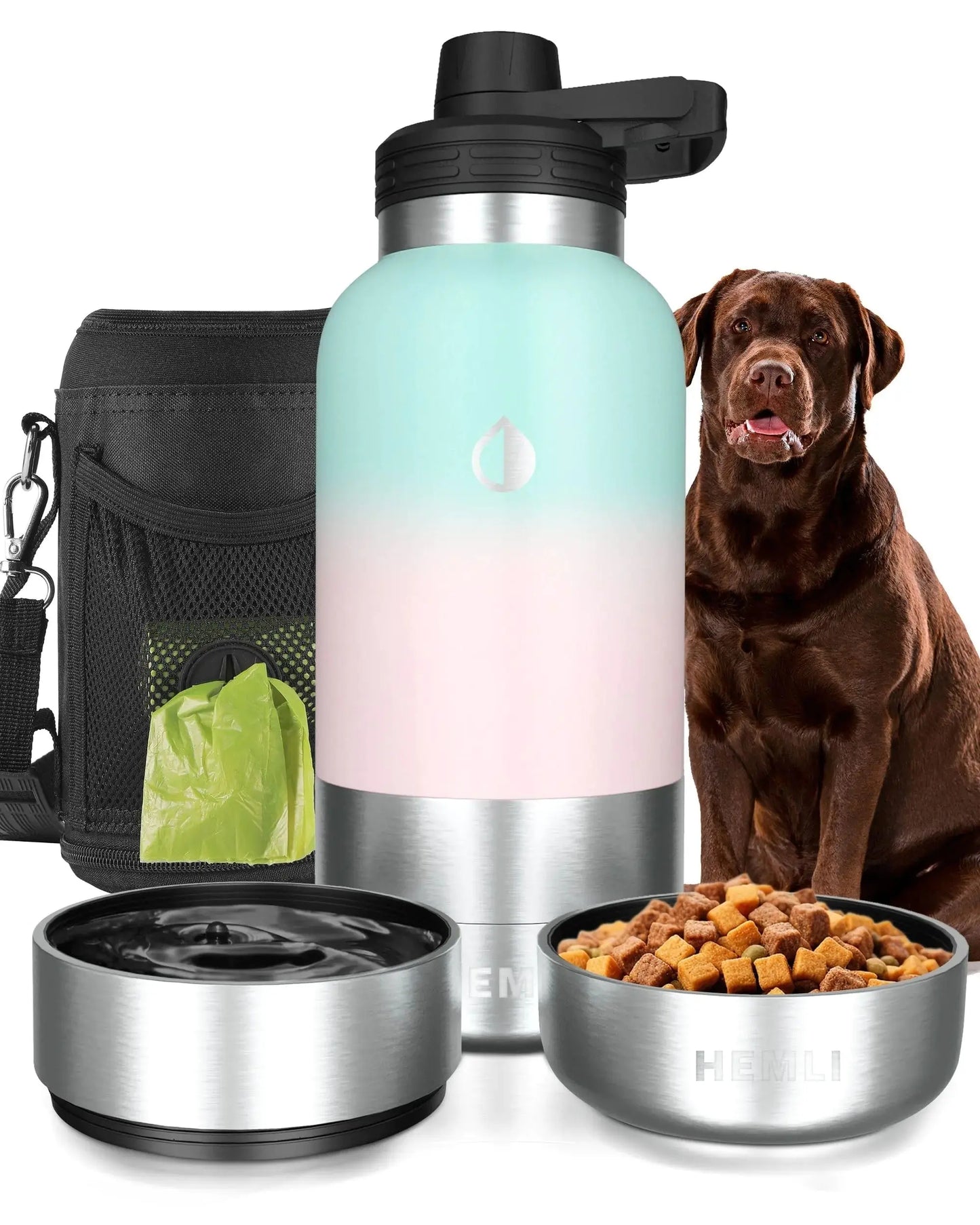 HEMLI 32 oz Insulated Dog Travel Bottle Pets univers confort