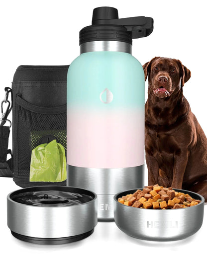 HEMLI 32 oz Insulated Dog Travel Bottle Pets univers confort