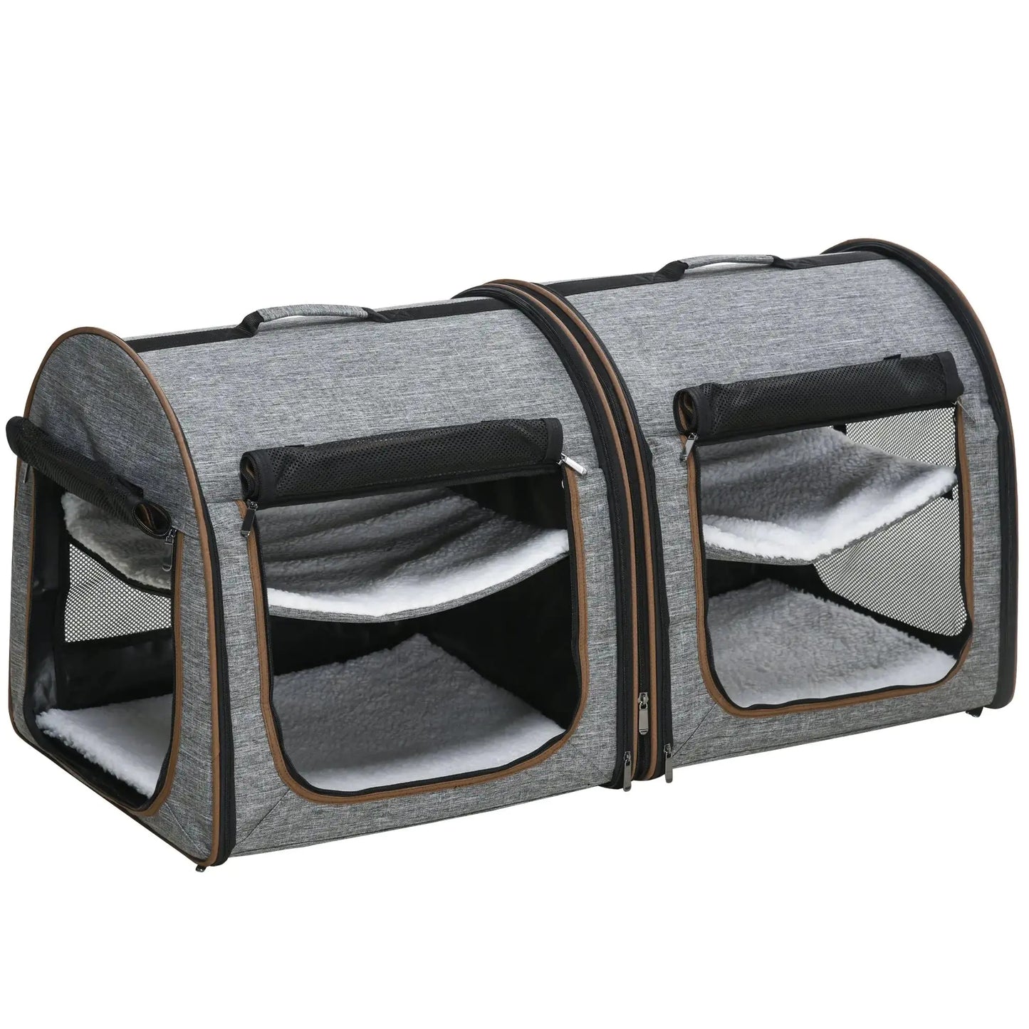 Dual Compartment Portable Cat Carrier Pets univers confort