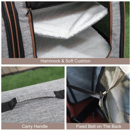 Dual Compartment Portable Cat Carrier Pets univers confort