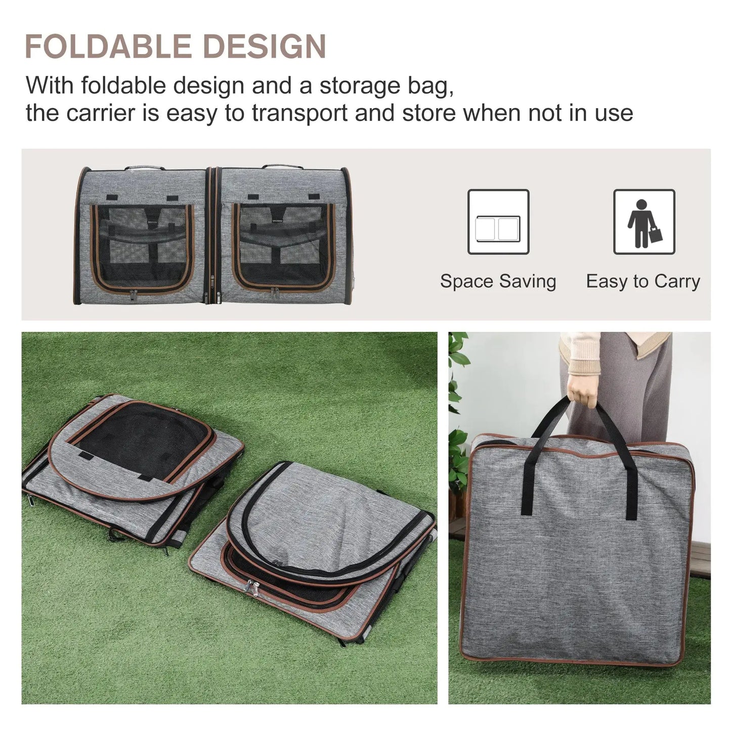 Dual Compartment Portable Cat Carrier Pets univers confort
