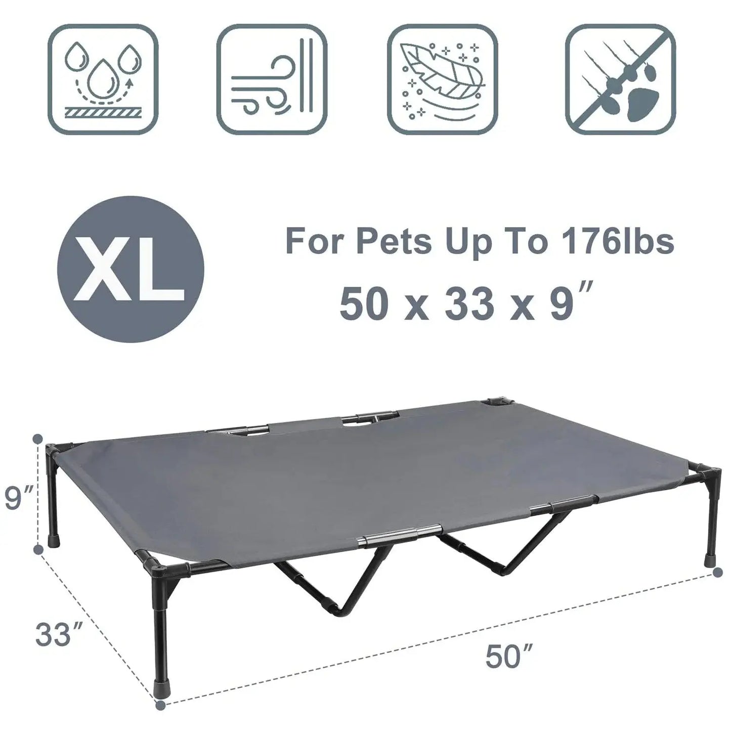 Large Elevated Outdoor Dog Bed Pets univers confort