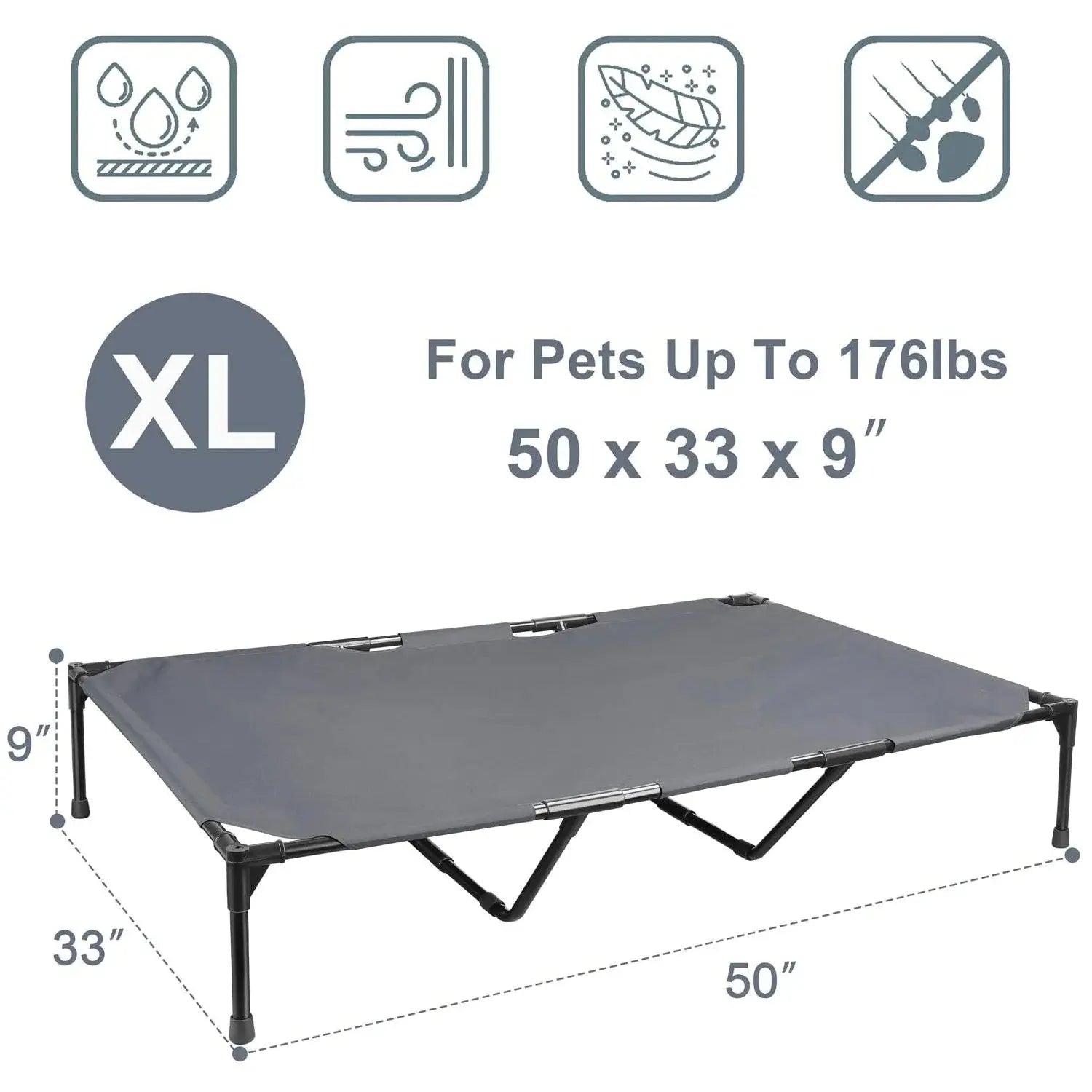 Large Elevated Outdoor Dog Bed Pets univers confort