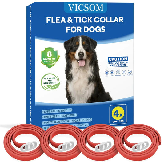 8-Month Flea & Tick Dog Collar 4-Pack Pets univers confort